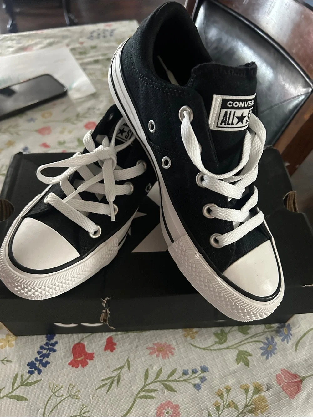 Converse Black & White Kids Low Top Sneakers